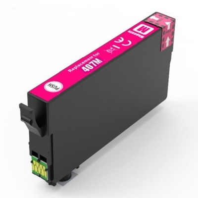 Cartucho de tinta magenta para impressora modelo 407M com etiqueta rosa
