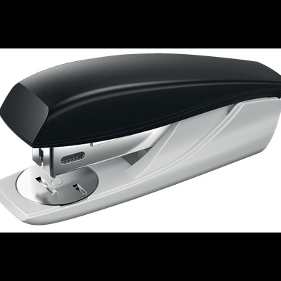 Agrafador de secretária cinza com tampa preta