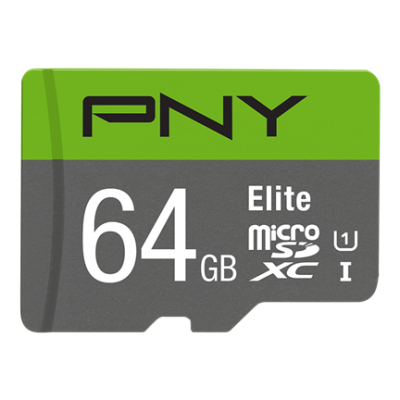 Cartão microSD PNY Elite 64GB verde e cinzento