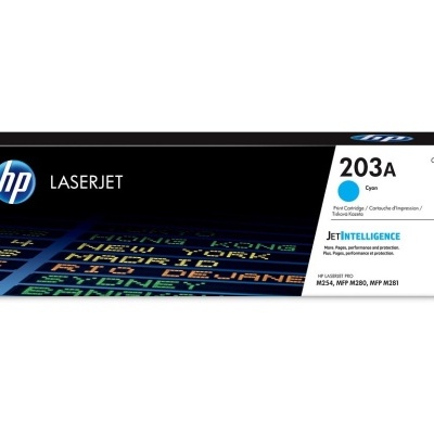 Embalagem de toner HP LaserJet 203A ciano CF541A