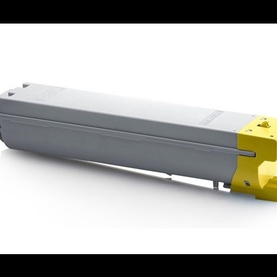 Recipiente para toner de impressora cinzento com tampa amarela