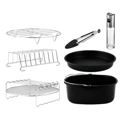 conjunto utensílios cozinha metal e preto