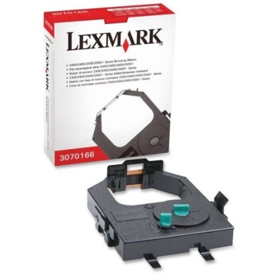 Ribbon de impressora Lexmark em estojo preto com embalagem branca e vermelha