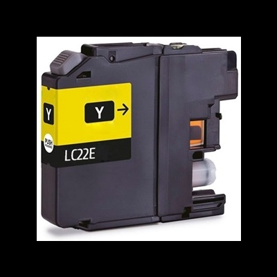 Cartucho de tinta preto e amarelo com etiqueta LC22E