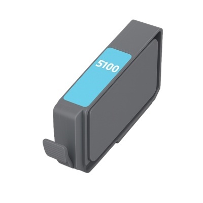 Cartucho de tinta cinzento com rótulo azul claro e número 5100