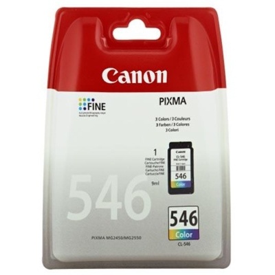Cartucho tinta Canon PIXMA 546 color CL-546 embalagem vermelha e branca