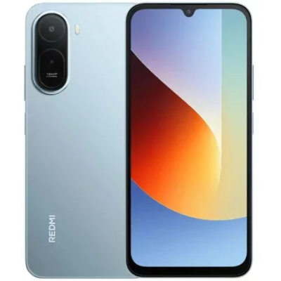Smartphone Redmi azul com duas câmaras e ecrã grande com notch