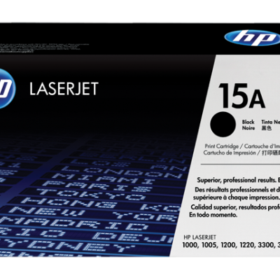Embalagem de toner HP LaserJet 15A preta para impressoras HP