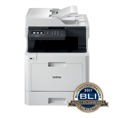 Impressora multifunções Brother branca e preta com selo BLI 2017