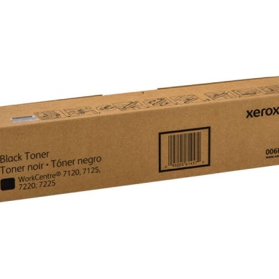 Caixa de cartão castanho para toner preto Xerox com texto e logótipo