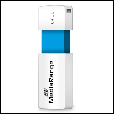 Pen drive MediaRange 64 GB branco e azul