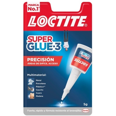 Embalagem de cola instantânea Loctite Super Glue-3 5g em vermelho, azul e branco