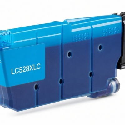 Cartucho de tinta azul LC528XLC em plástico translúcido azul