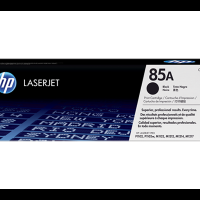 Cartucho de impressão HP LaserJet 85A preto na caixa