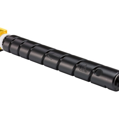 Toner de impressão cylindrical preto com peça amarela e engrenagem branca