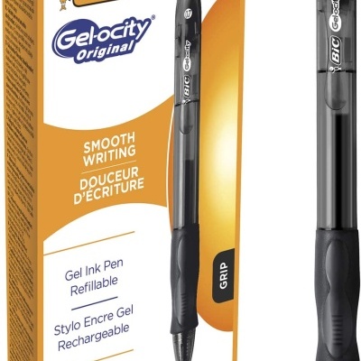 Caixa de 12 canetas de tinta gel recarregáveis BIC Gel-ocity Original com ponta média 0,7 mm