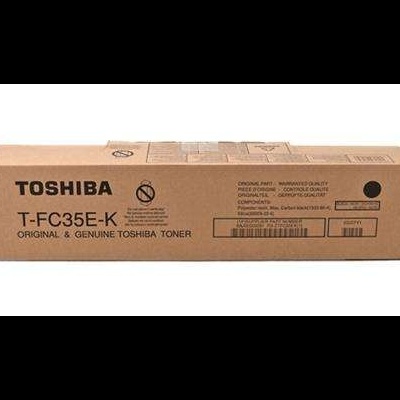 Caixa de toner Toshiba T-FC35E-K em cartão castanho com texto preto