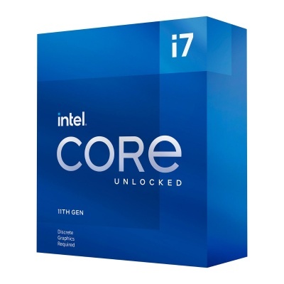 Embalagem azul do processador Intel Core i7 11ª geração