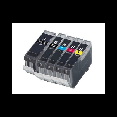 Conjunto de cinco tinteiros para impressora em várias cores