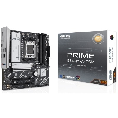 Placa mãe ASUS PRIME B840M-A-CSM com sua caixa de embalagem ao lado