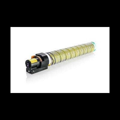 Cartucho de toner preto com corpo transparente e helicoidal sobre fundo branco