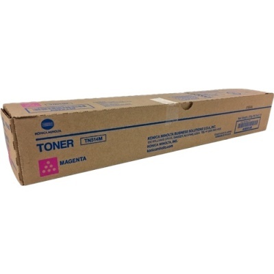Cartucho toner Konica Minolta TN514M magenta em embalagem de cartão castanho