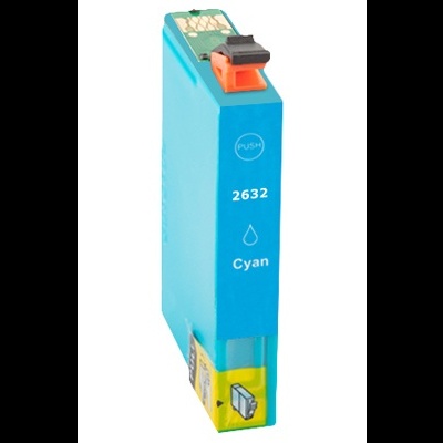 Cartucho de tinta ciano para impressora com texto 2632 e símbolos