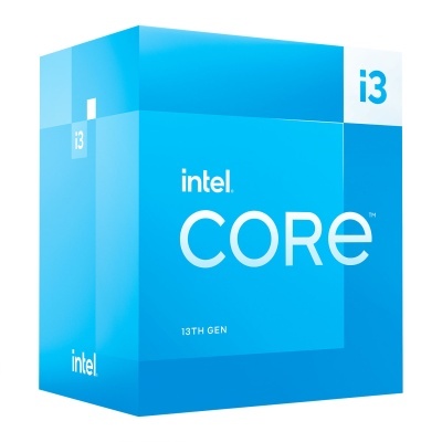 Caixa azul de embalagem de processador Intel Core i3, 13TH GEN
