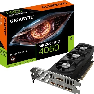 Placa gráfica GIGABYTE GeForce RTX 4060 com caixa e ventoinhas