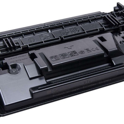 Cartucho de toner preto para impressora com símbolos e texto em relevo