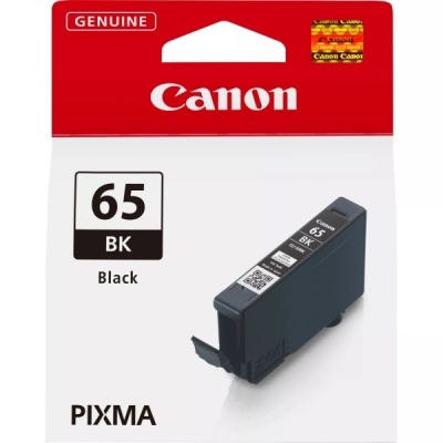 Cartucho de tinta preta Canon 65 BK para PIXMA em embalagem vermelha e branca