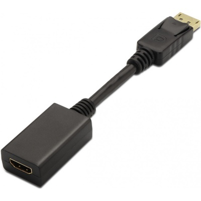 Adaptador de cabo DisplayPort para HDMI preto com conexão dourada