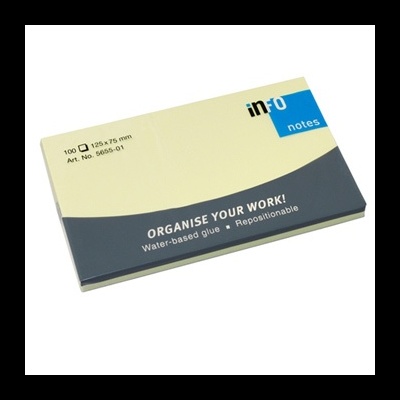 Bloco de notas autoadesivas info notes com capa amarela e azul