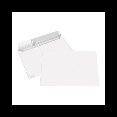 Envelope branco aberto com folha branca lisa
