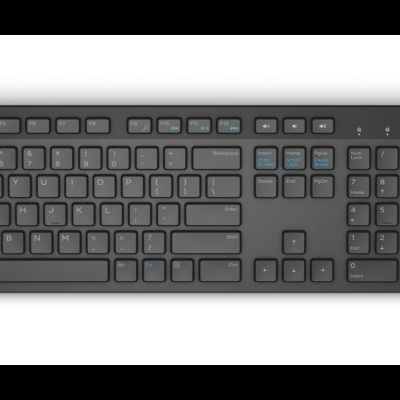 teclado e rato sem fios Dell preto num fundo branco