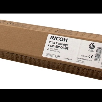 Embalagem de cartucho de impressão Ricoh Cyan MP C400E