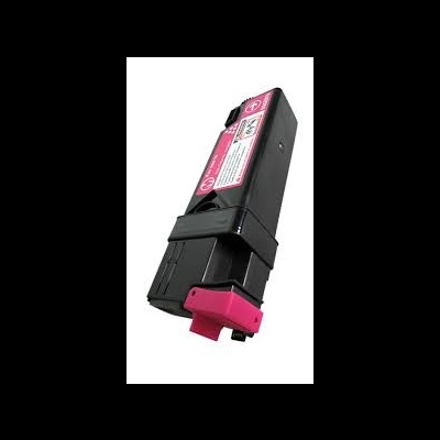 Cartucho de tinta preto com tampa rosa e etiqueta rosa