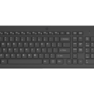 Teclado preto HP com teclado numérico e teclas de função