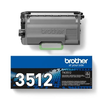 Cartucho de toner Brother TN3512 com embalagem azul e preta