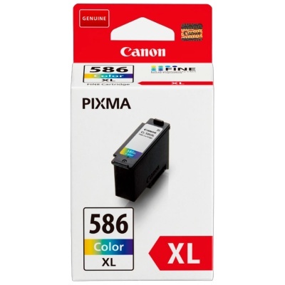 Embalagem da tinta de impressora Canon 586 Color XL