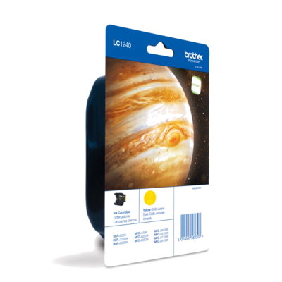 Embalagem de tinta Brother LC1240 com imagem do planeta Júpiter