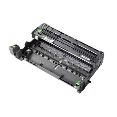 Componente de impressora preto com detalhes verdes e etiquetas HP DR3600