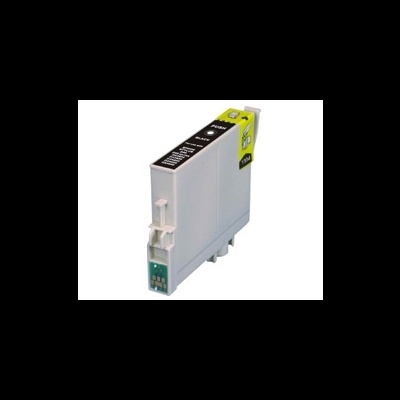 Cartucho de tinta preto para impressora com etiqueta amarela e preta