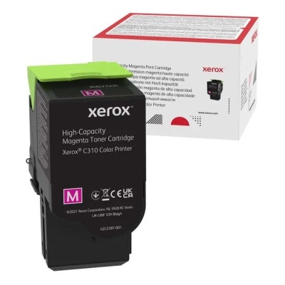 Cartucho de toner magenta Xerox com caixa de embalagem ao fundo