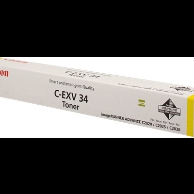 Caixa de toner Canon C-EXV 34 branca com texto e rótulo.