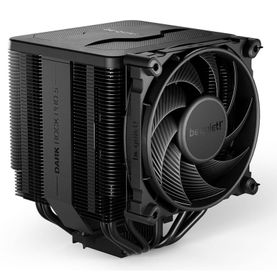 Cooler de CPU preto be quiet! modelo DARK ROCK PRO 5 com ventoinha na frente e heatpipes
