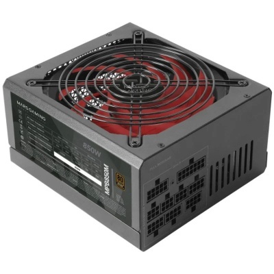 Fonte de alimentação Mars Gaming MPB850M 850W com ventoinha vermelha e painel modular