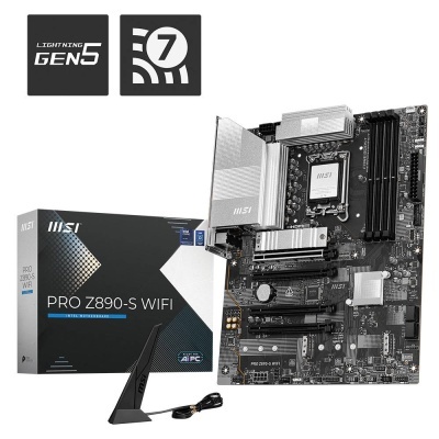 Motherboard MSI PRO Z890-S WIFI com caixa e antena Wi-Fi