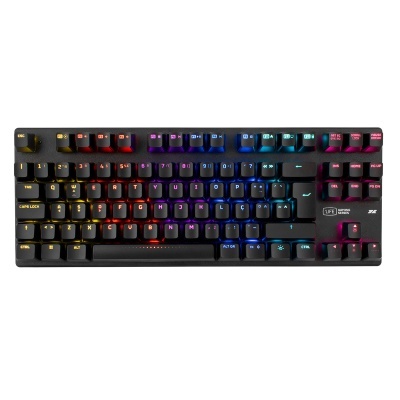 Teclado mecânico preto com retroiluminação RGB