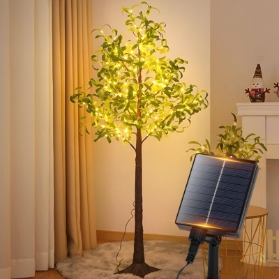 Árvore decorativa artificial iluminada com painel solar
